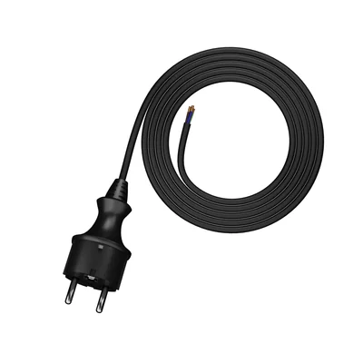 Cable de conexión con enchufe recto IP44 3x1 H05RR 1,5m negro