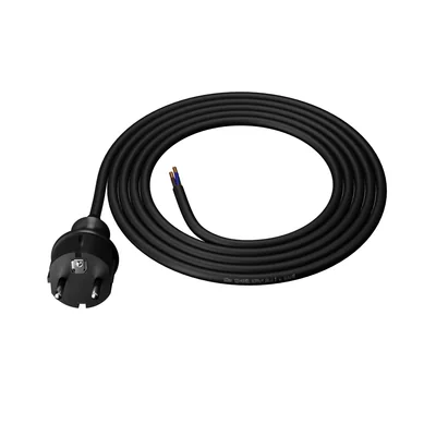 Cable de conexión con enchufe recto IP44 3x1,5 H05RR 1,5m negro