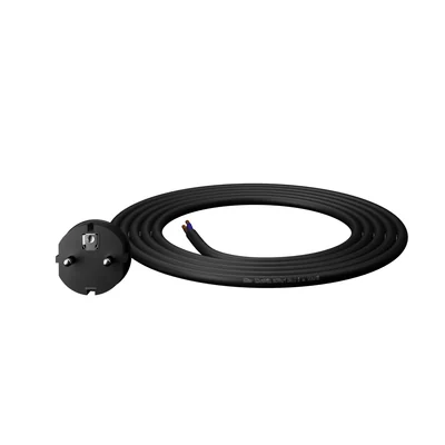 Cable de conexión con enchufe recto IP44 3x1,5 H05RR 1,5m negro