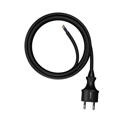 Cable de conexión con enchufe recto IP44 3x1,5 H05RR 5m negro