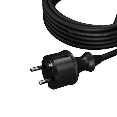 Cable de conexión con enchufe recto IP44 3x1,5 H05RR 5m negro