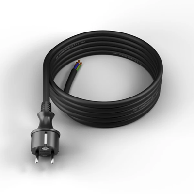 Cable de conexión con enchufe recto IP44 3x2,5 H05RR 3m negro