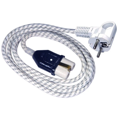 Cable de conexión con toma de tierra, longitud: 1,8 m, 10 A, gorro calefactor de algodón NZU OWżo 3x0,75 mm2 blanco