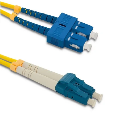 Cable de conexión de fibra óptica Qoltec SC/UPC - LC/UPC | Monomodo | 9/125 | G652D | Dúplex | 1 m