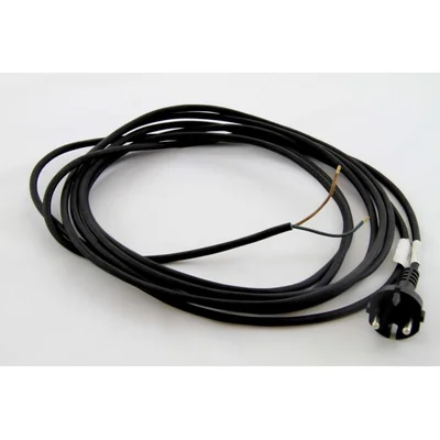Cable de conexión de goma con conector recto moldeado, negro, 250V~/10A H05RR-F 2x1mm² - 5m PZ1P-5-G
