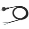 Cable de conexión de goma con conector recto moldeado, negro, 250V~/10A H05RR-F 2x1mm² - 5m PZ1P-5-G