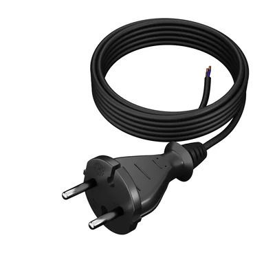 Cable de conexión PP-21/5M/2X1/H05RR con conector recto IP20; 2x1; H05RR; 5 m; negro