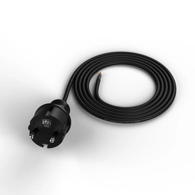 Câble de connexion avec fiche droite IP44 3x1 H05RR 1,5m noir