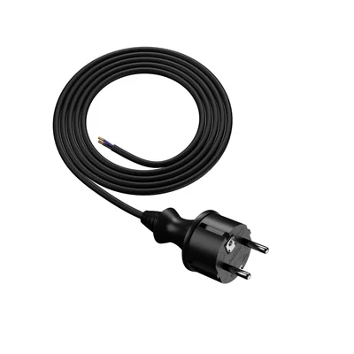 Câble de connexion avec fiche droite IP44 3x1 H05RR 1,5m noir