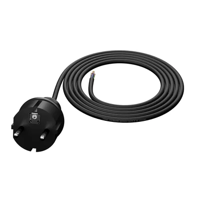 Câble de connexion avec fiche droite IP44 3x1 H05RR 1,5m noir
