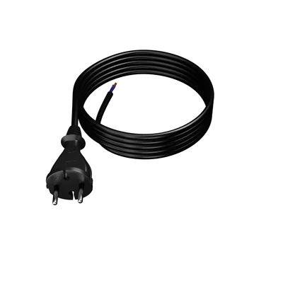 Câble de connexion PP-21/4M/2X1.5/H07BQF B/ZAW avec fiche droite IP20 ; 2 x 1,5 ; H07BQF ; 4 m ; noir