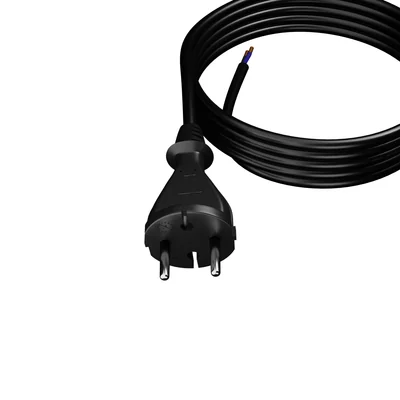Câble de connexion PP-21/4M/2X1.5/H07BQF B/ZAW avec fiche droite IP20 ; 2 x 1,5 ; H07BQF ; 4 m ; noir