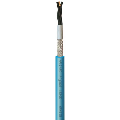 Cable de control flexible IB-BiT 1000 CY 4x1.5 para circuitos intrínsecamente seguros, apantallado, con funda de relleno, 0,6/1 kV