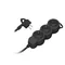Cable de extensión de 3 vías 2P+Z (Schuko), 3 m H05VV-F 3x1,5 mm², Imax=16 A, enchufe plano, negro