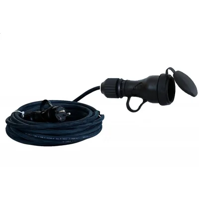 Cable de extensión de una sola toma 3x2,5 OW - 10 m con enchufe y toma IP44