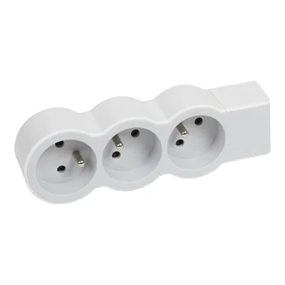 CABLE DE EXTENSIÓN ESTÁNDAR 3X2P+Z, SIN CABLE (BLOQUE PORTÁTIL MULTIUSOKET) - BLANCO/GRIS CLARO