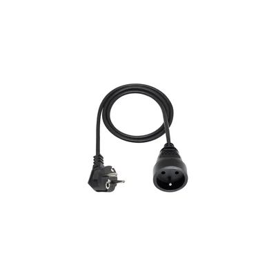 Cable de extensión portátil de un solo extremo, 1x2P+Z negro 250V~/10A 3x1mm² PVC - 3m con enchufe angular moldeado UNISCHUKO, Económico EPS-103-2