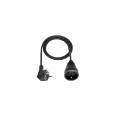 Cable de extensión portátil de un solo extremo, 1x2P+Z negro 250V~/10A 3x1mm² PVC - 3m con enchufe angular moldeado UNISCHUKO, Económico EPS-103-2