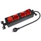 Cable de extensión WORKSHOP IP-44, 4x2P+Z 230V~/16A, de goma negra H07RN-F 3x1.5mm² - 1.5m PWP-1111-1.5