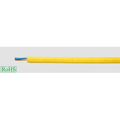 Cable de goma NSSHÖU 3G1.5 mm² amarillo, identificación del núcleo según DIN VDE 0293-308