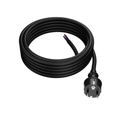 Câble de raccordement avec fiche droite IP44 3x2,5 H05RR 5m noir