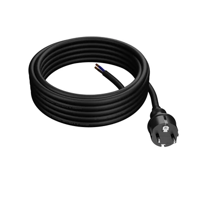 Câble de raccordement avec fiche droite IP44 3x2,5 H05RR 5m noir