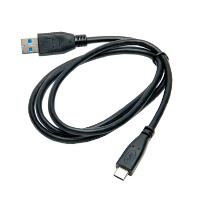 Câble de transmission noir avec connecteurs USB/USB Type-C