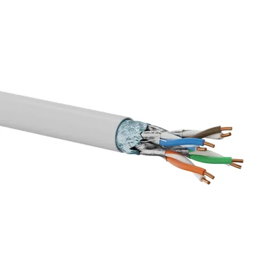 Cable F/FTP categoría 6A, telecomunicaciones, LSOH, B2ca FireHardy 4x2x23 AWG, 10 Gb/s, 700 MHz, 25 años de garantía, certificado FORCE, gris, 500 m - ALANTEC
