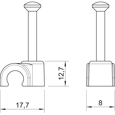 Cable fixing clip 10MM BLACK