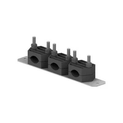 Cable holder for flat surfaces, triple clamping range 45-70mm