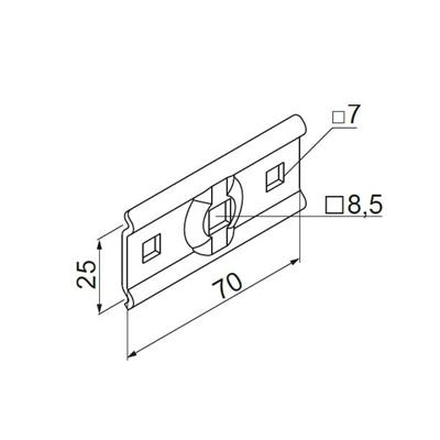 Cable holder length 70 width 30mm