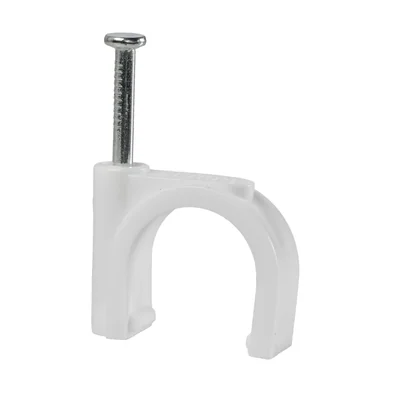 Cable holder with nail FLOP-20, Ø20mm (100pcs) white
