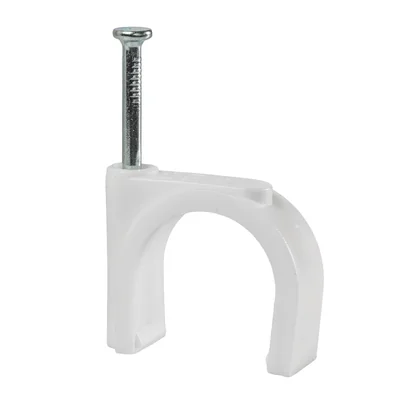 Cable holder with nail FLOP-25, Ø25mm (100pcs) white