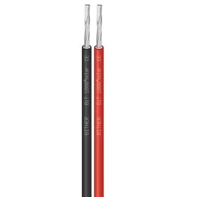 Câble monoconducteur flexible BiT 1000 noir solaire 1x4.0 pour installations photovoltaïques