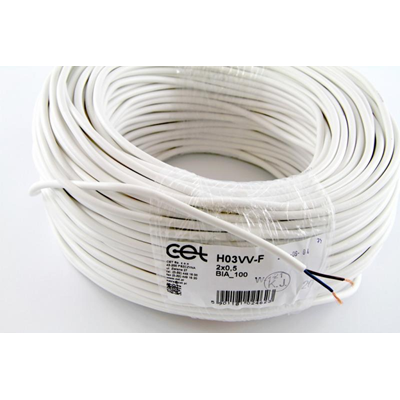 Câble OMY 2x0,5 300/300V (H03VV-F) - blanc