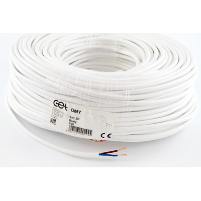 Câble OMY 2x1,5 300/300V (H03VV-F) - blanc