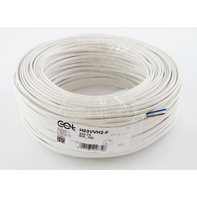 Cable OMYp 2x0,75 300/300V (H03VVH2-F) - blanco