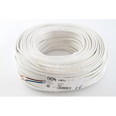 Câble OMYp 2x1,5 300/300V (H03VVH2-F) - blanc