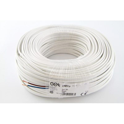 Cable OMYp 2x1,5 300/300V (H03VVH2-F) - blanco