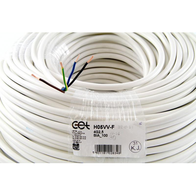 Câble OWY 4x2,5 300/500V (H05VV-F) - blanc