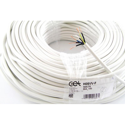 Câble OWY 5x0,75 300/500V (H05VV-F) - blanc