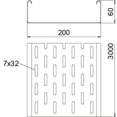 Cable tray SKS galvanized steel 60X200 3m