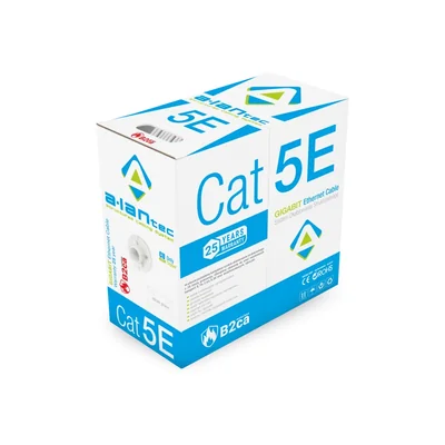 Cable U/UTP categoría 5e, comunicación de datos, LSOH, B2ca FireHardy 4x2x24 AWG, 1 Gb/s, 250 MHz, 25 años de garantía, certificado INTERTEK ETL, gris, 305 m - ALANTEC