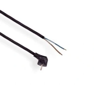 Cable with angled plug, H05RR 2x1.5 rubber 4m