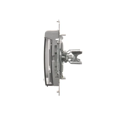 Cache double pour prises de télécommunication IP44 sur Keystone avec champ descriptif, rabat transparent, argent mat