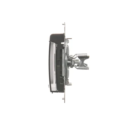 Cache double prise data IP44 pour Keystone avec champ descriptif, rabat anthracite transparent