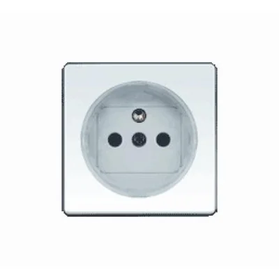 Cache-prise avec mise à la terre blanc