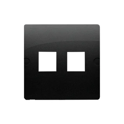 Cache-prise Keystone double plate Simon Basic WMUK-P1x2xx-Y013. Fixation par vis sur le boîtier ; noir