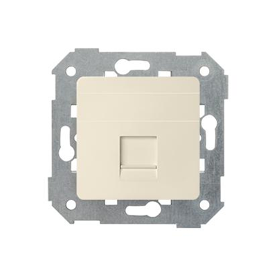 Cache prise RJ45 1 prise avec adaptateur et obturateur beige