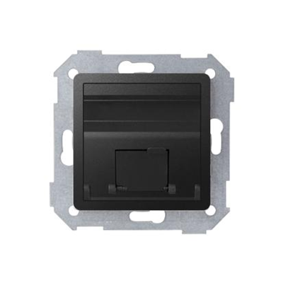 Cache prise RJ45 x1 oblique graphite